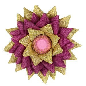 Flower Door Hanger, Large Spring Wreath, Pink Burlap Wreath, Spring Farmhouse, D